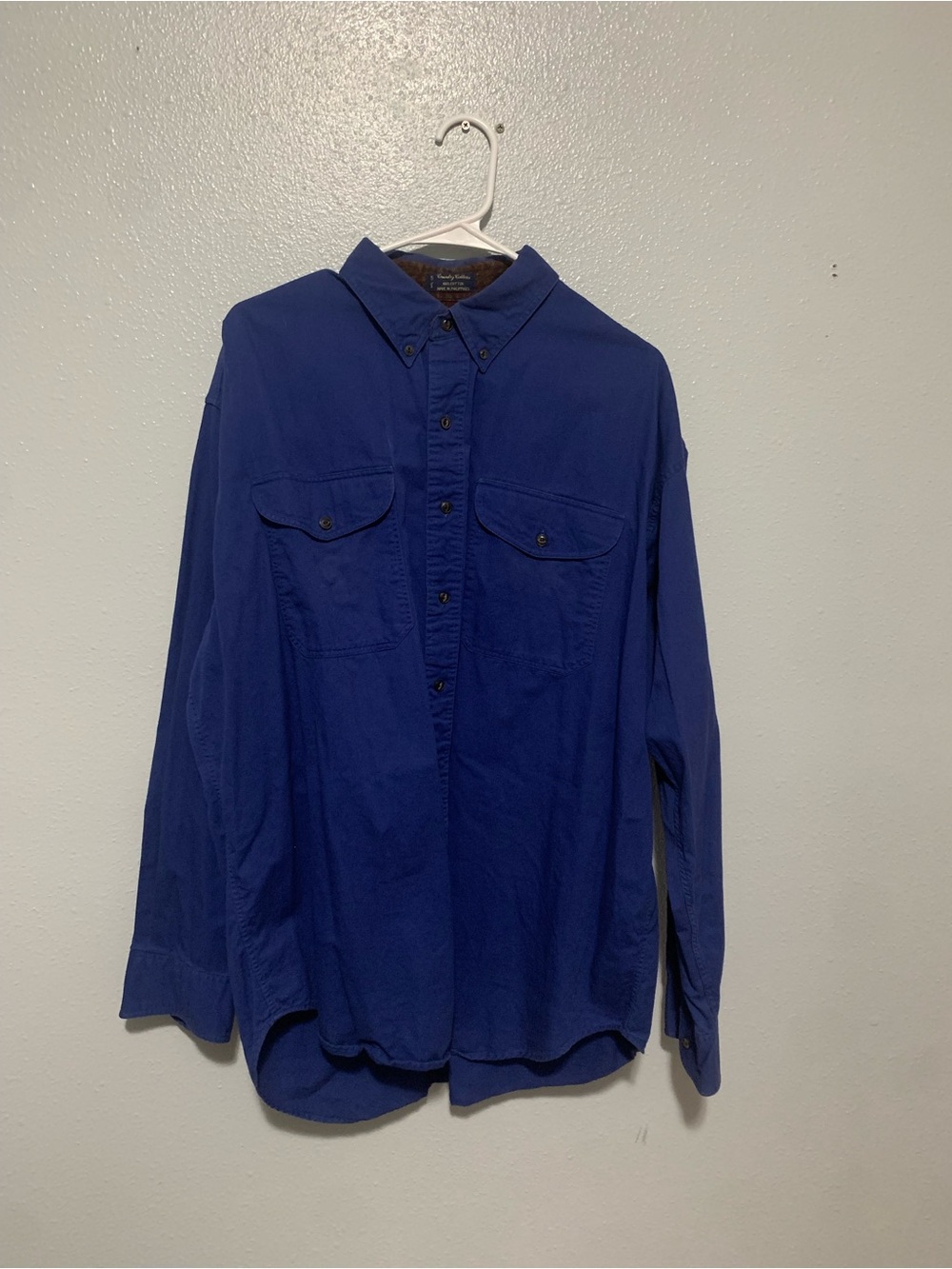Ralph Lauren Navy Button-Front Long-Sleeve Shirt